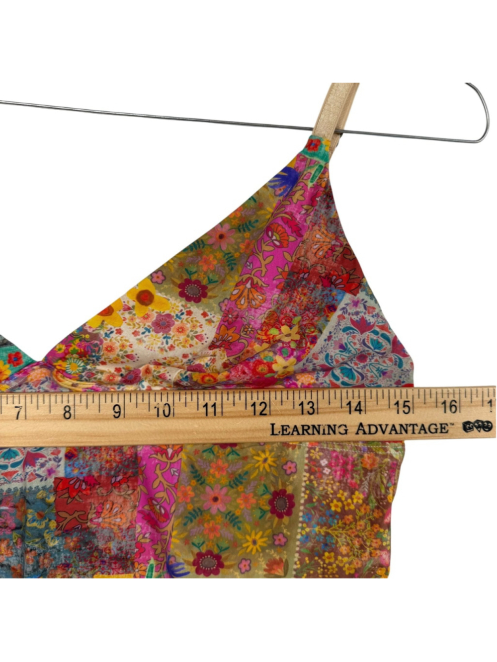 Natural Life Camisole Top Multi Floral Adjustable Strap Plunge V Neck Women's M - Picture 7 of 7